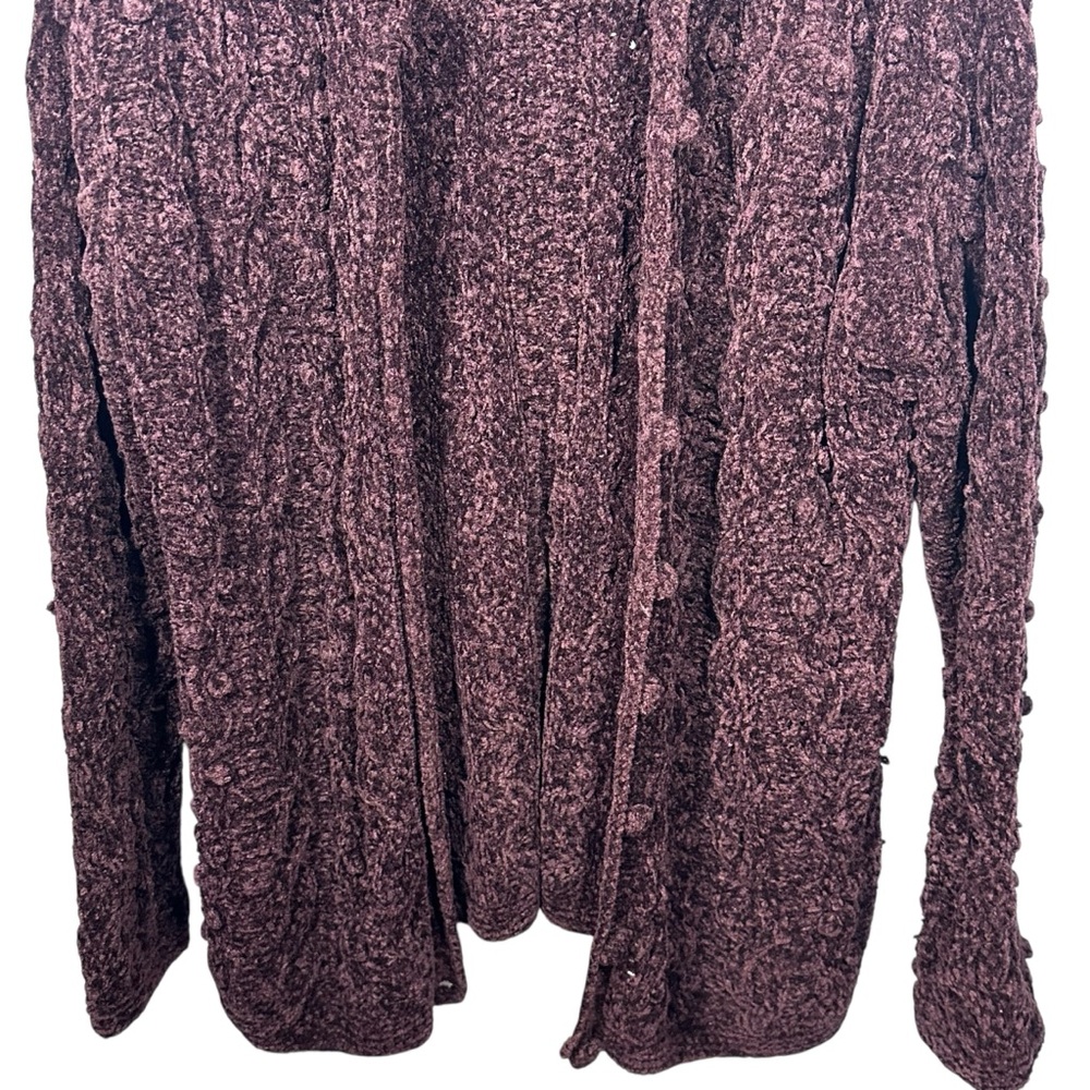 Vintage 90s Y2K Bobble Knit Long Cardigan Sz M Grunge Goblin Forest Fairy Purple - Picture 8 of 11